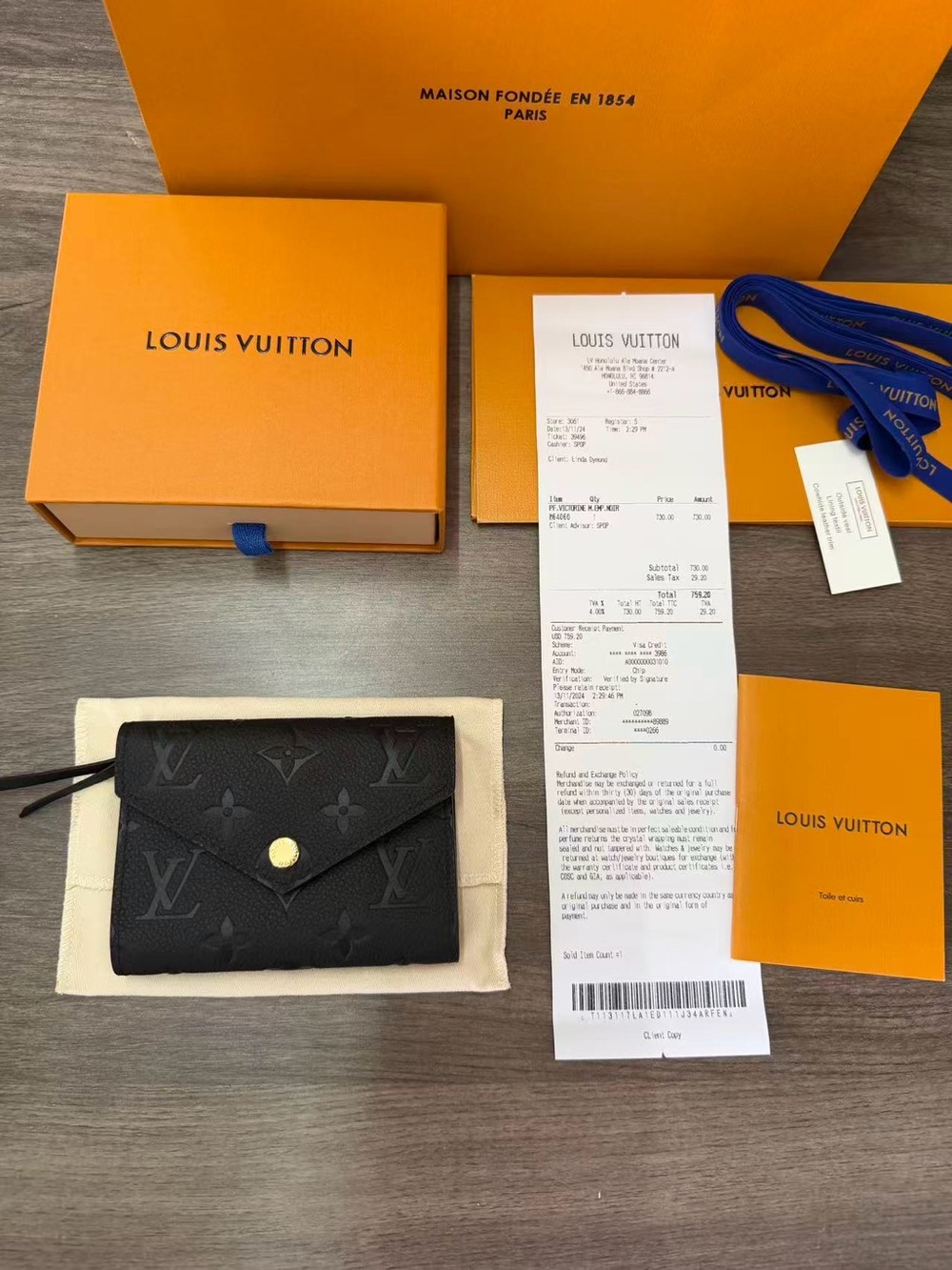 Louis Vuitton Black Monogram Envelope Wallet with Gold Snap - Picture 14 of 16